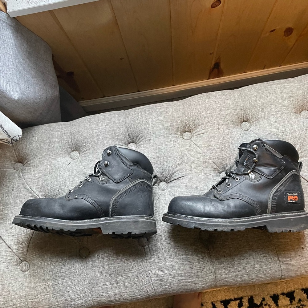 Timberland Pro Pit Boss genuine leather black steel toe boots